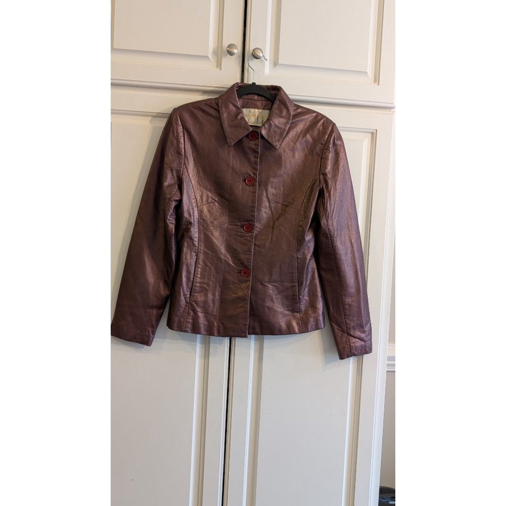 Women's Margaret Godfrey Brown Leather Jacket Size 4